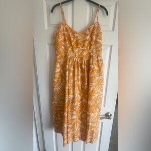Amour Vert Yellow White Floral Midi Dress